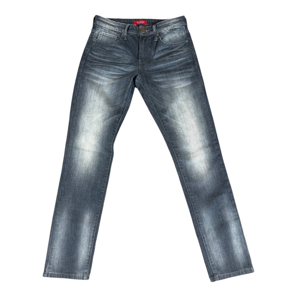 Guess Medium Rise Skinny Scotch Fit Jeans Mens 30x32 Dark‎ Wash Faded Distressed